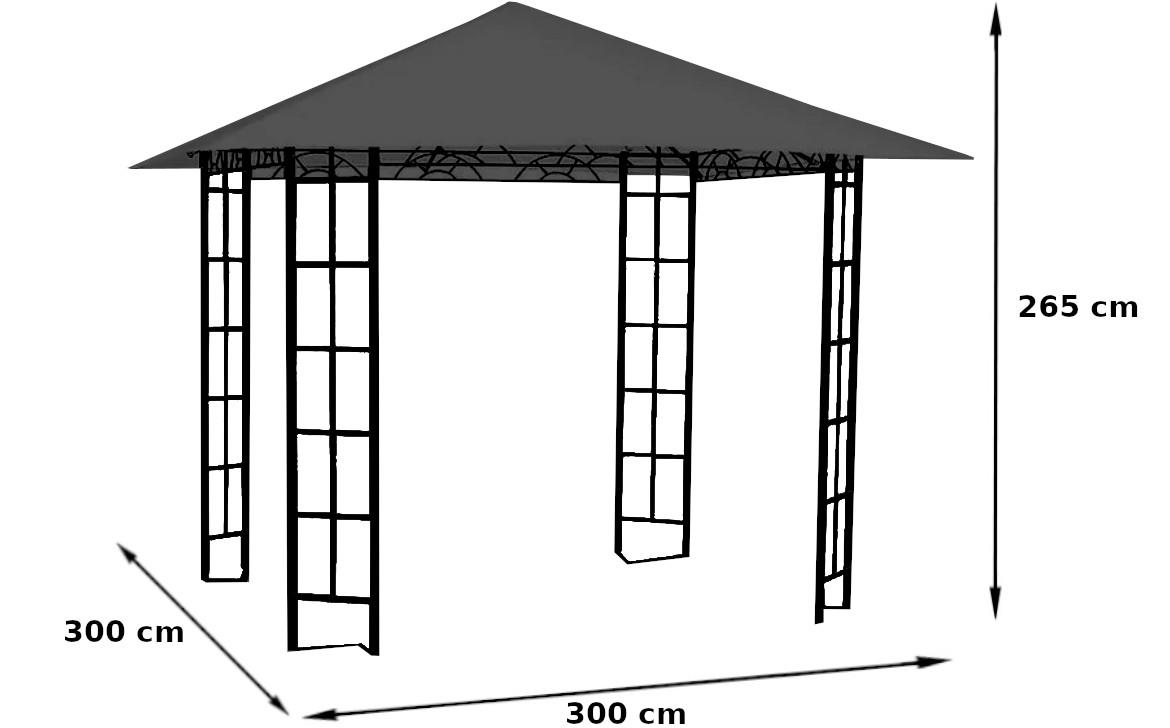 Baštenski paviljon 3x3x2,65 m bež