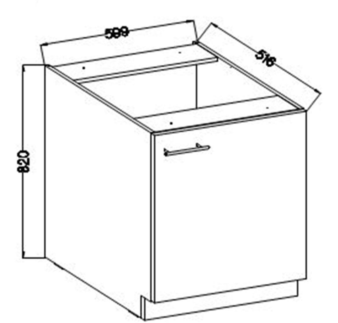 Lara 60d 1f Bb kuhinjski element 1 vrata 60x52x82 cm beli