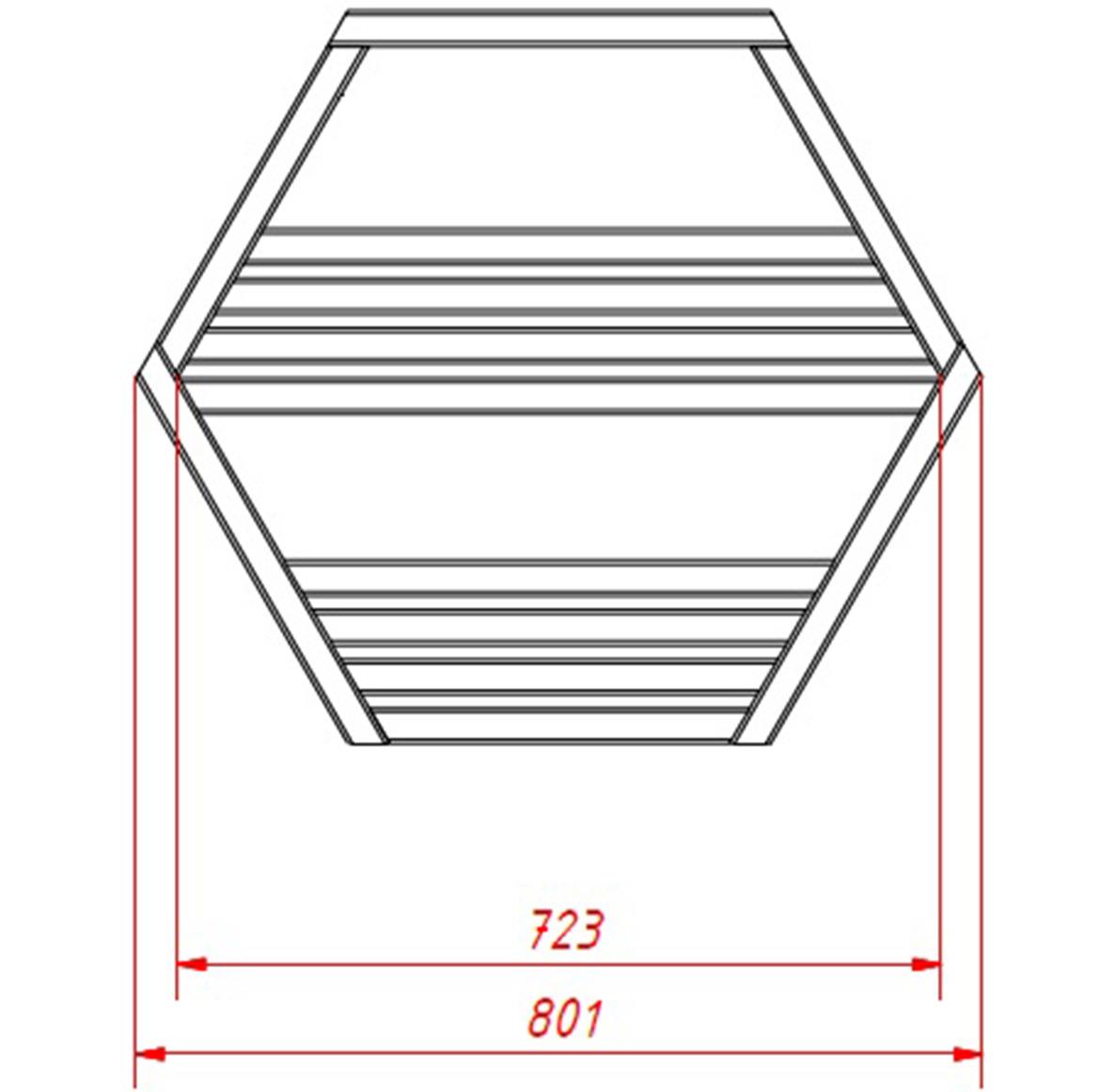 Polica Hexen maxi cokolada 80x20x69cm