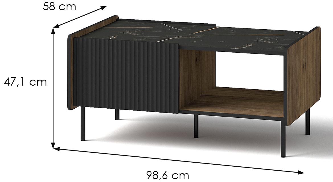 Prestigo stocic 98,6x58x47,1 cm orah/crna