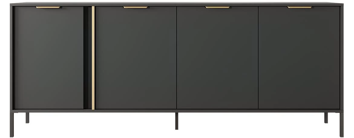 Lars 203 4D komoda 4 vrata 202,9x39,5x81,4 cm tamno siva
