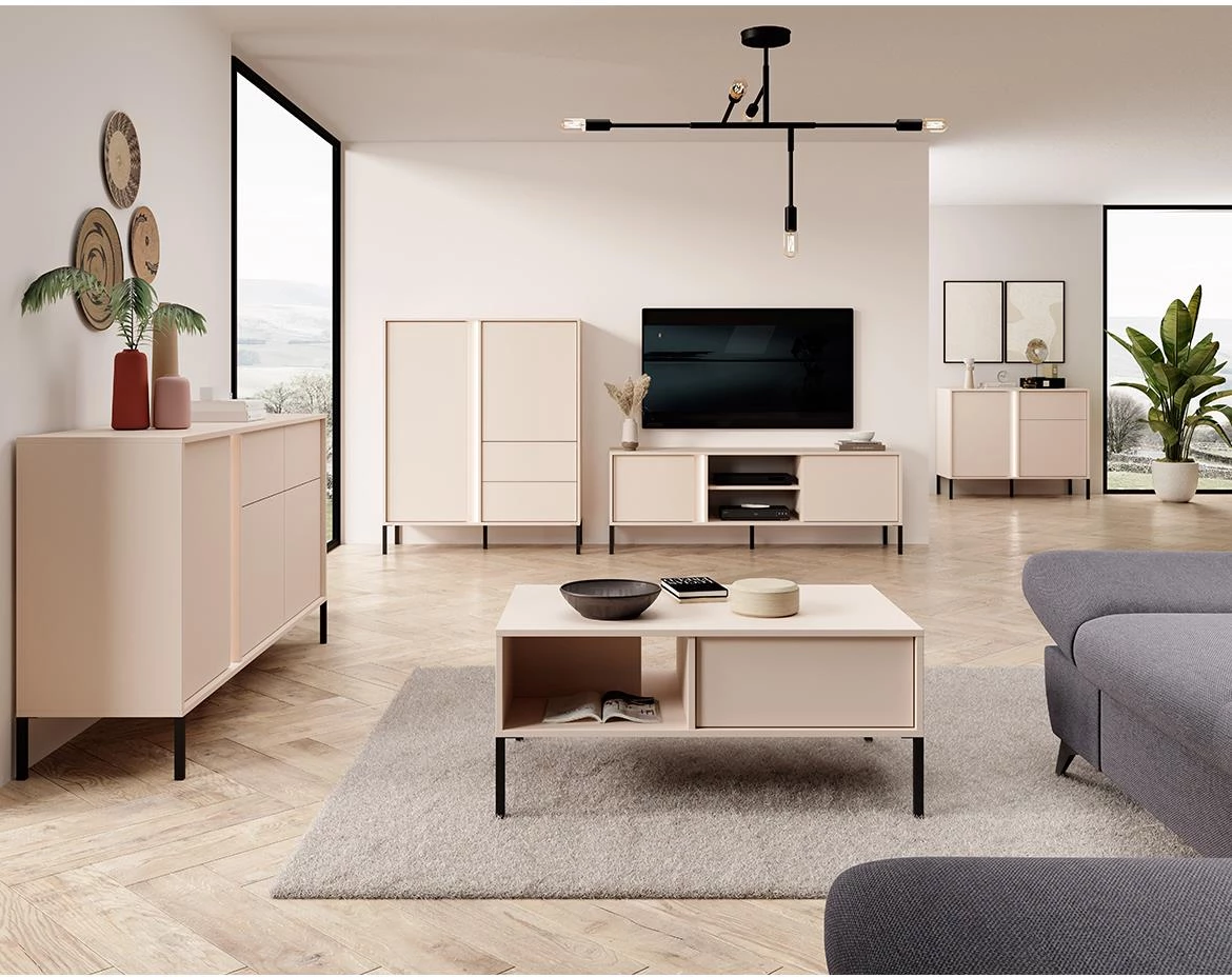 DAST 153 3D2S komoda3 vrata 153,1x39,5x81,4 cm bež