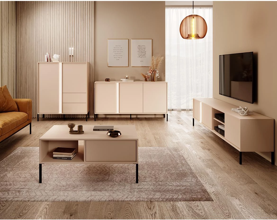 DAST 153 3D2S komoda3 vrata 153,1x39,5x81,4 cm bež