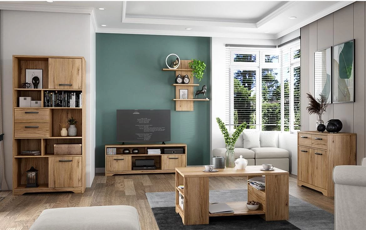 Jodaki JDKV711-D89 vitrina 2 vrata 54,8x42x192,4 cm hrast