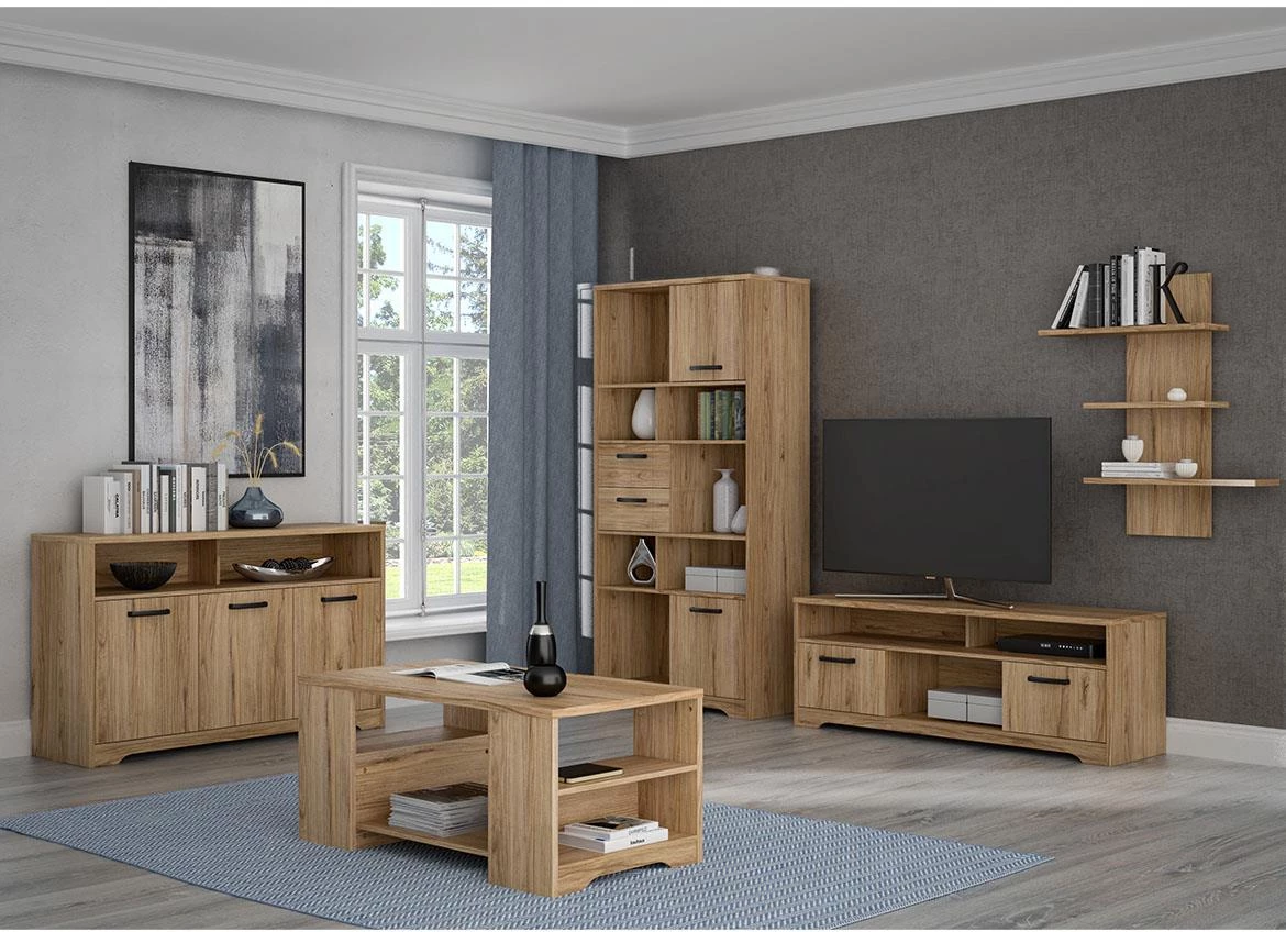 Jodaki JDKV711-D89 vitrina 2 vrata 54,8x42x192,4 cm hrast