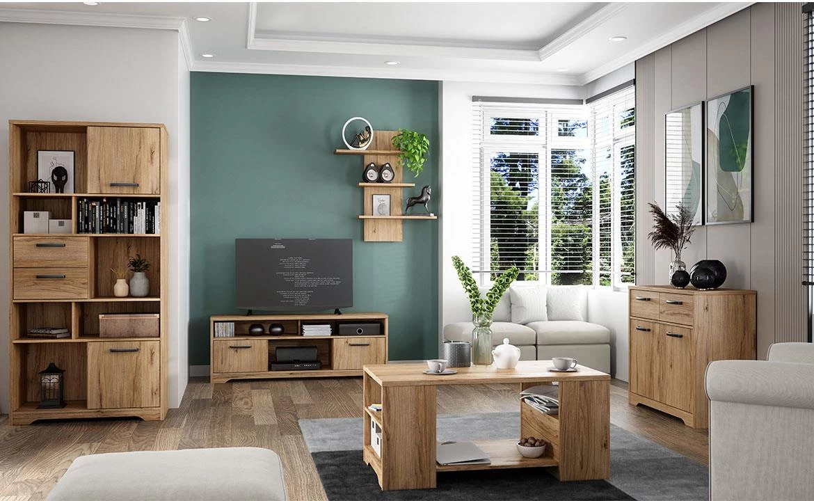 Jodaki JDKK2311-D89 komoda 3 vrata+2 otvora 139,2x42x85,2 cm hrast