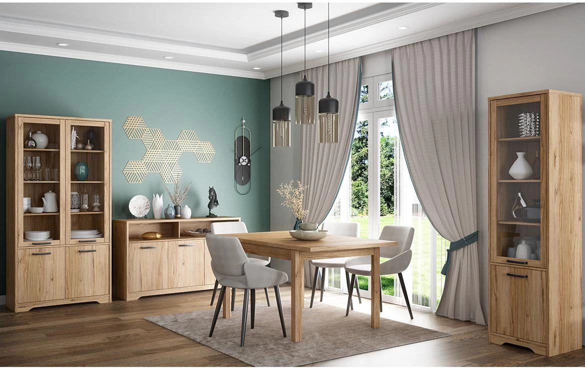 Jodaki JDKK2311-D89 komoda 3 vrata+2 otvora 139,2x42x85,2 cm hrast