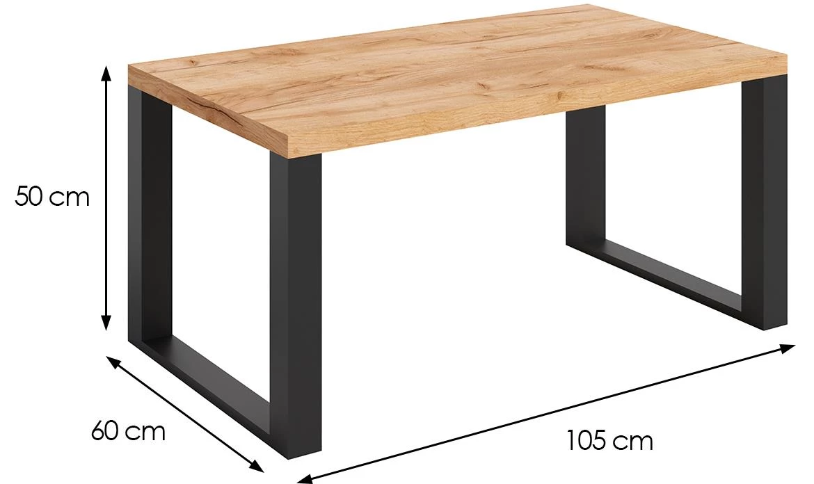 Mona stocic 105x60x50 cm crni/natur (artisan hrast)