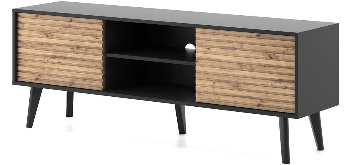 Willow WRTV154 tv komoda 2 vrata+1 polica 154x39x56 cm hrast/crna