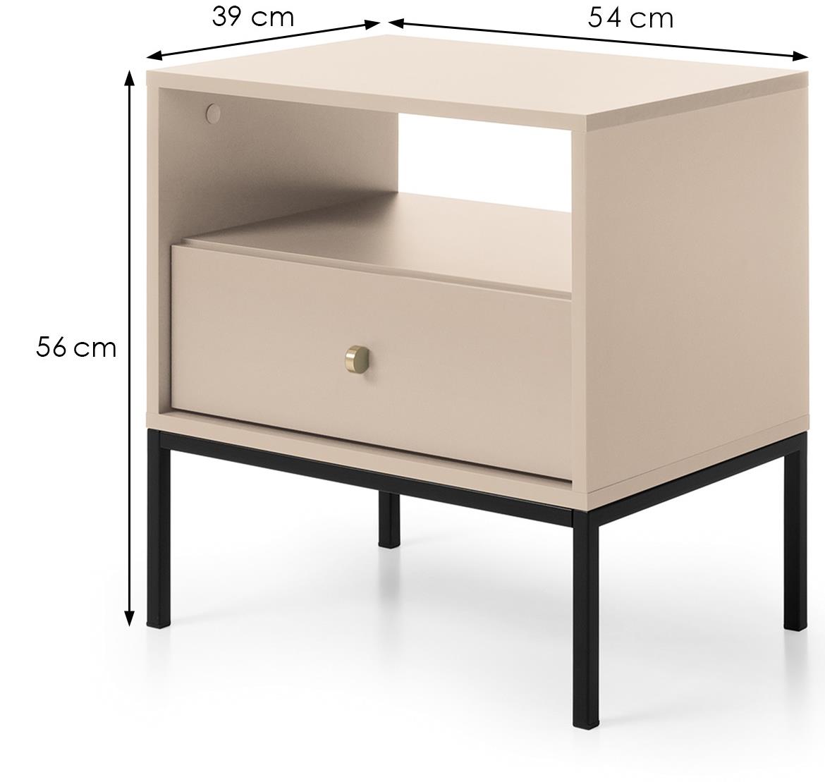 Mono MS54 nocni ormaric 1 ladica 54x39x56 cm bež