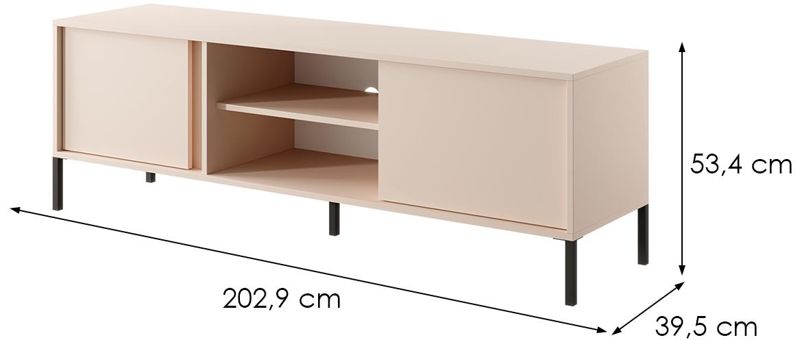 Dast G 153 TV komoda 2 vrata+2 otvora 153,1x39,5x53,4 cm bež