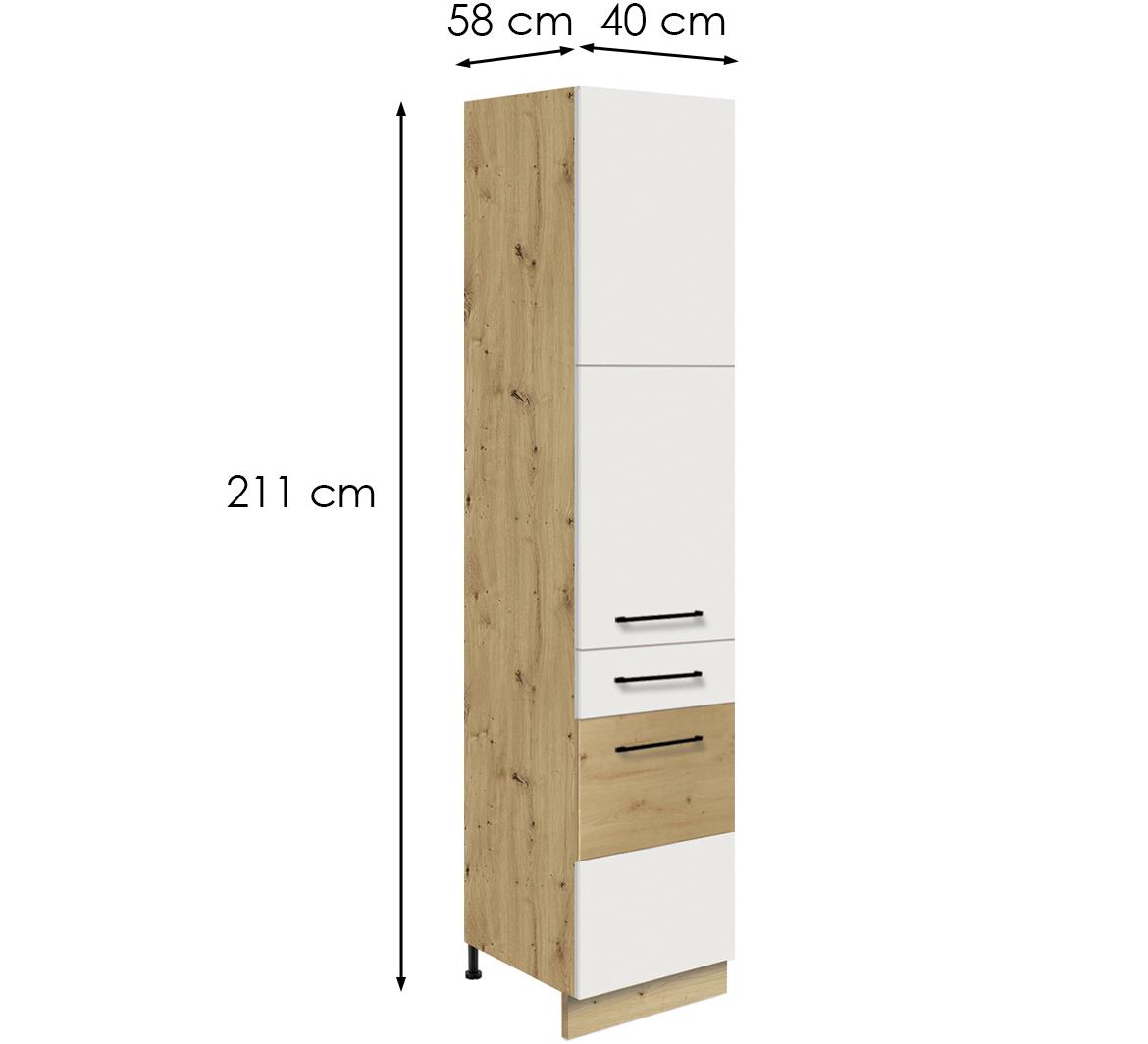 Infinity 19D kuhinjski element 2 vrata+ 1 fioka 40x58x211 cm hrast/hrast