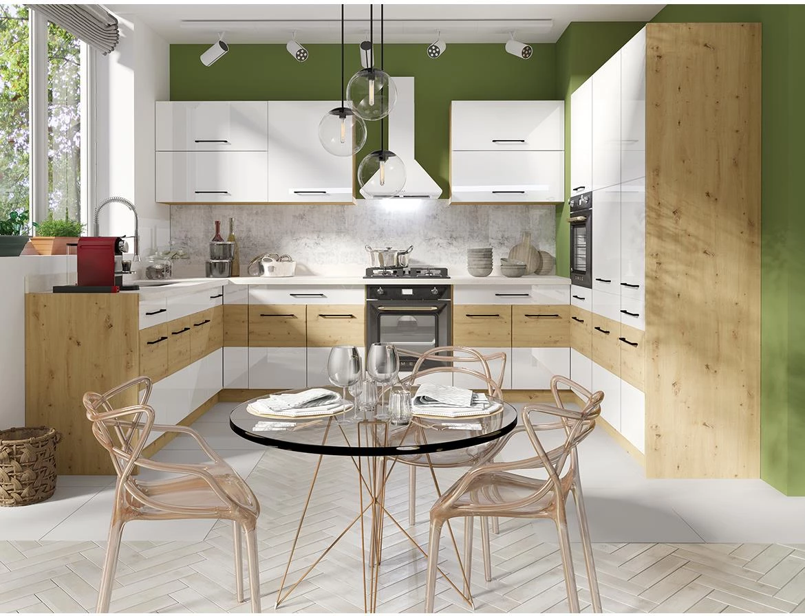 Infinity 9D kuhinjski element 3 fioke 50x51x82 cm bela/hrast