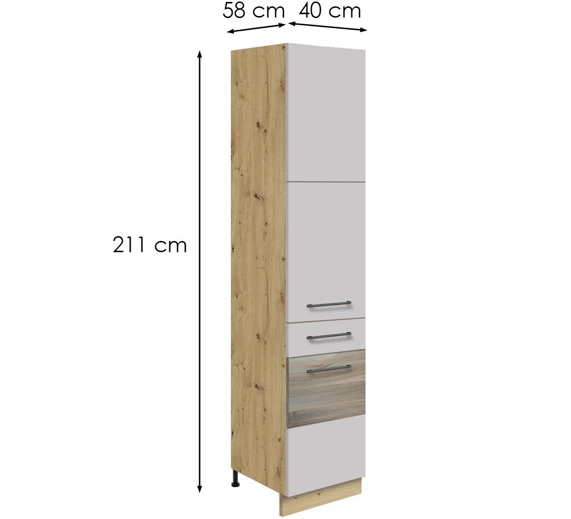 Infinity 19D kuhinjski element 2 vrata+ 1 fioka 40x58x211 cm latte/hrast