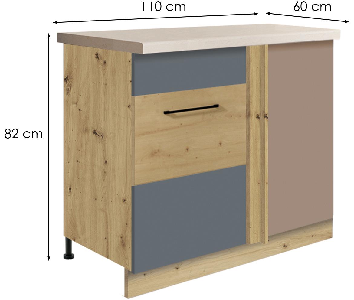 Infinity 24D L kuhinjski element 1 vrata 110x60x82 cm siva/hrast