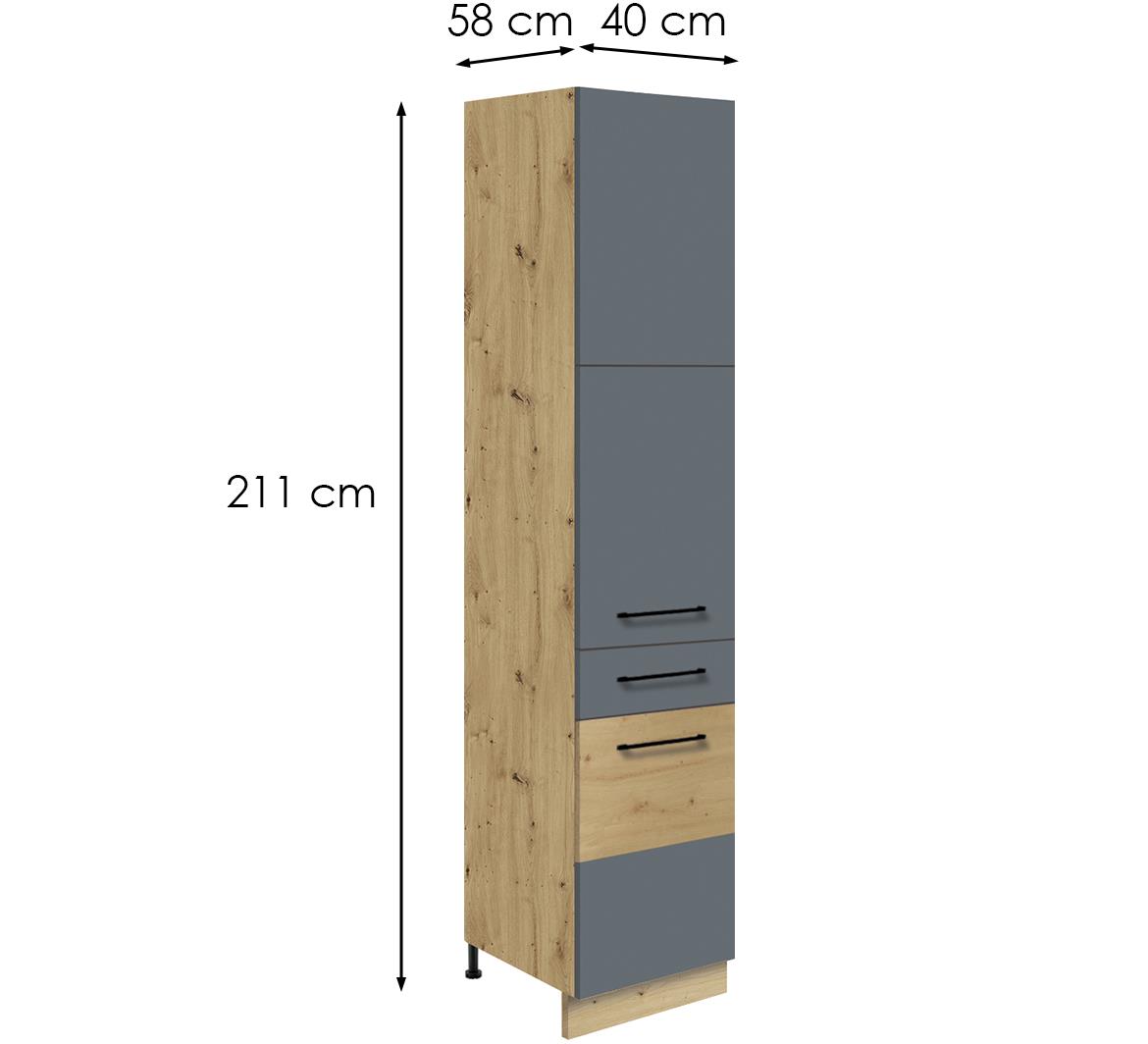 Infinity 19D kuhinjski element 2 vrata+ 1 fioka 40x58x211 cm siva/hrast