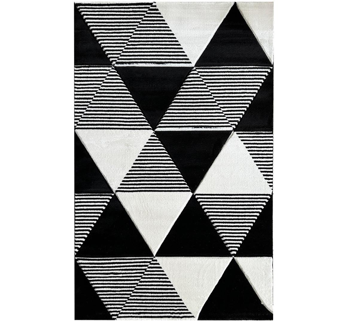 Tepih Shuffle Triangle 160 x 230 cm crno-bijeli