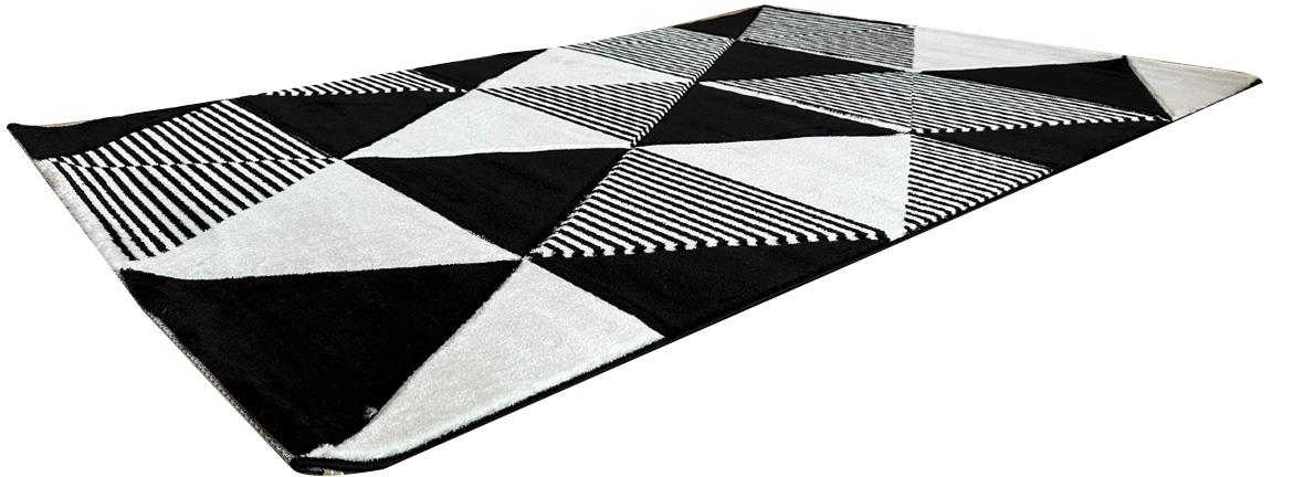 Tepih Shuffle Triangle 160 x 230 cm crno-bijeli