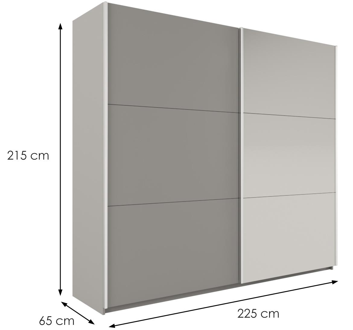 Vigo kl.ormar 2 vrata/ogledalo 225x65x215 cm platinum