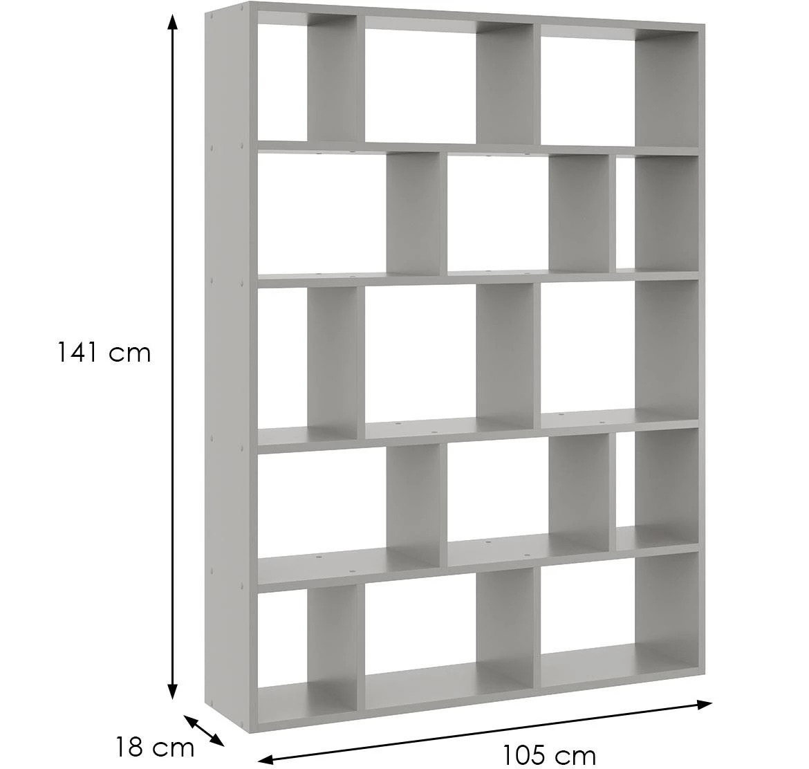 Polica 105x18x141 cm siva