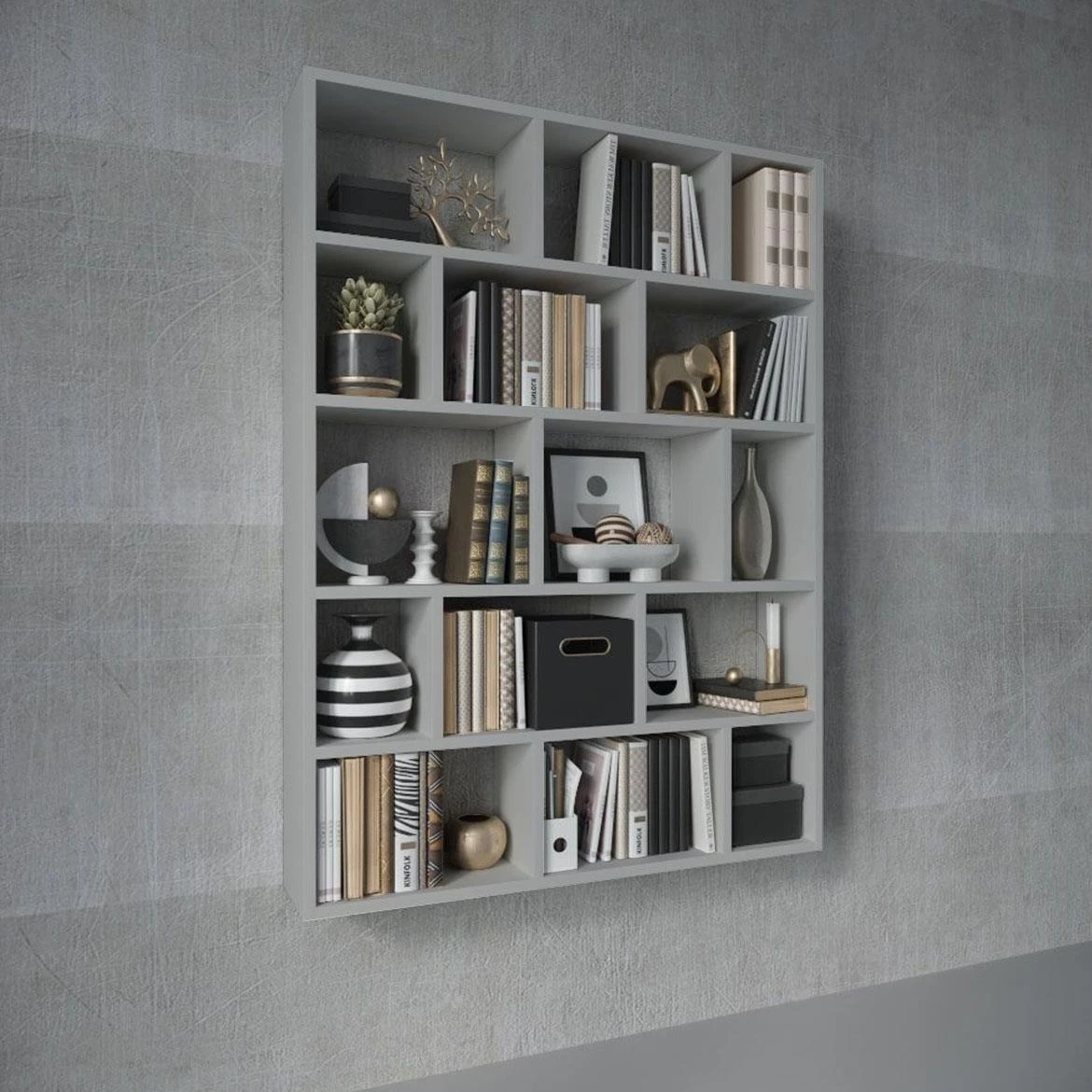 Polica 105x18x141 cm siva