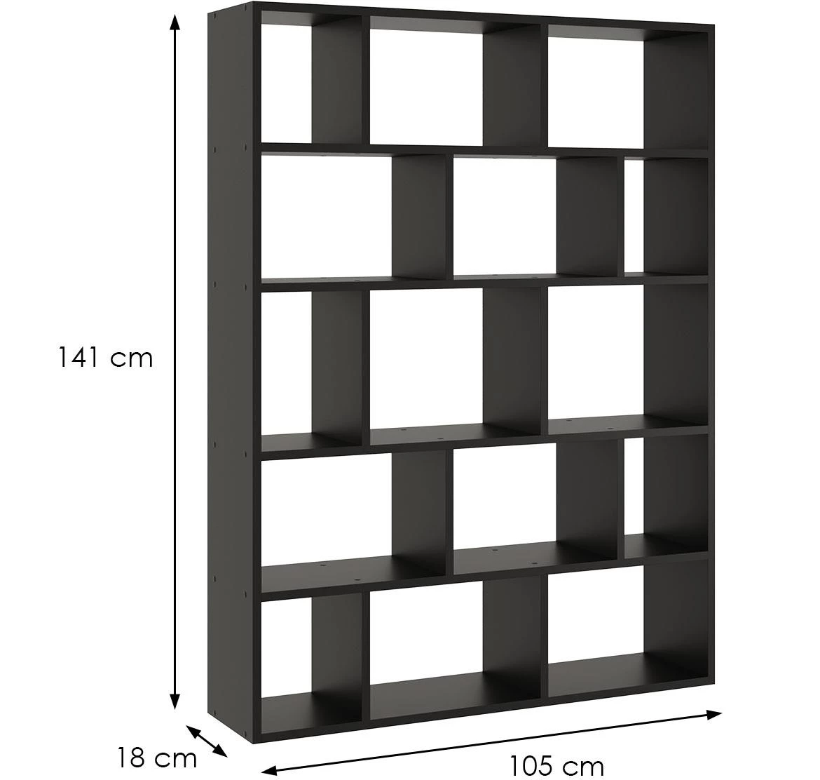 Polica 105x18x141 cm crna