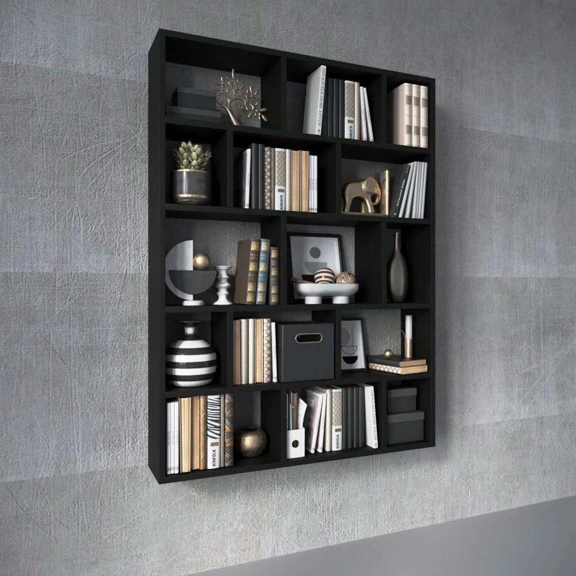 Polica 105x18x141 cm crna