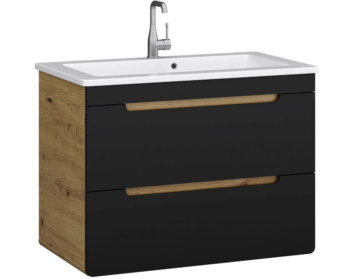 Bronx 80 kupatilska baza 80x45,5x59 cm hrast crna