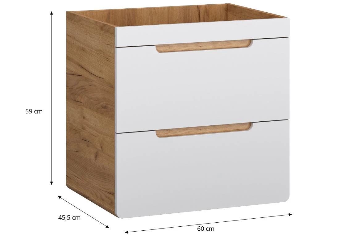 Bronx 60 kupaonska baza 60x45,5x59 cm hrast bijela