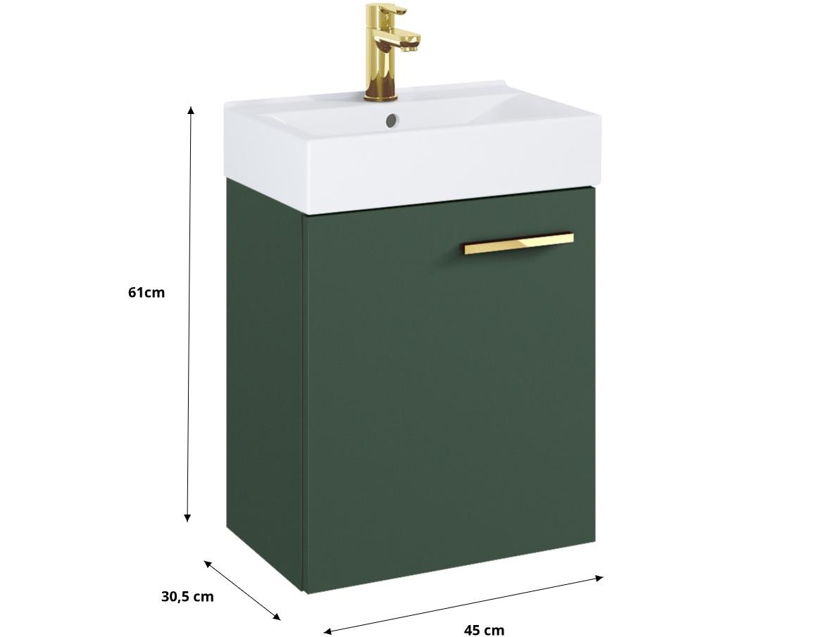 Mini 45 kupatilska baza sa umivaonikom 45x30,5x61 cm zelena
