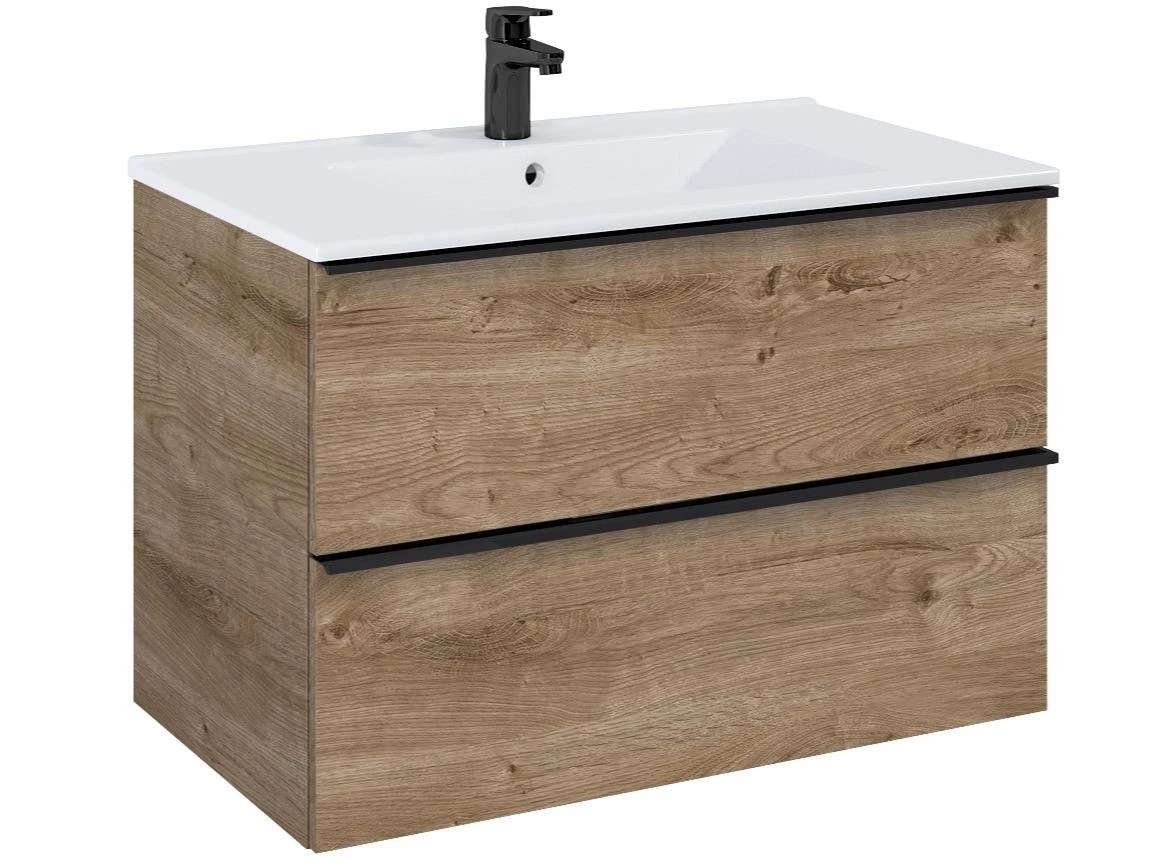 Merkado 80 2S kupatilska baza sa umivaonikom 81,3x46,5x55,1 cm hrast