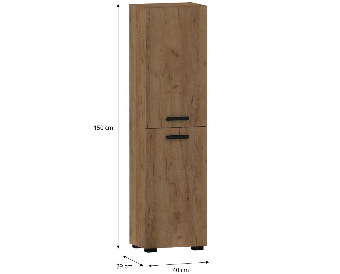 Plain 40 2D kupaonski ormar 2 vrata 40x29x150 cm hrast