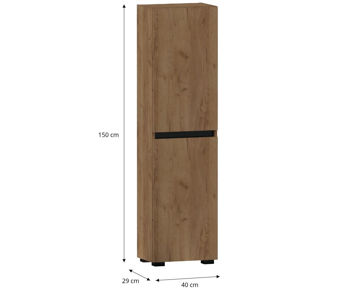 Ajs 40 2D kupatilski ormar 2 vrata 40x29x150 cm hrast