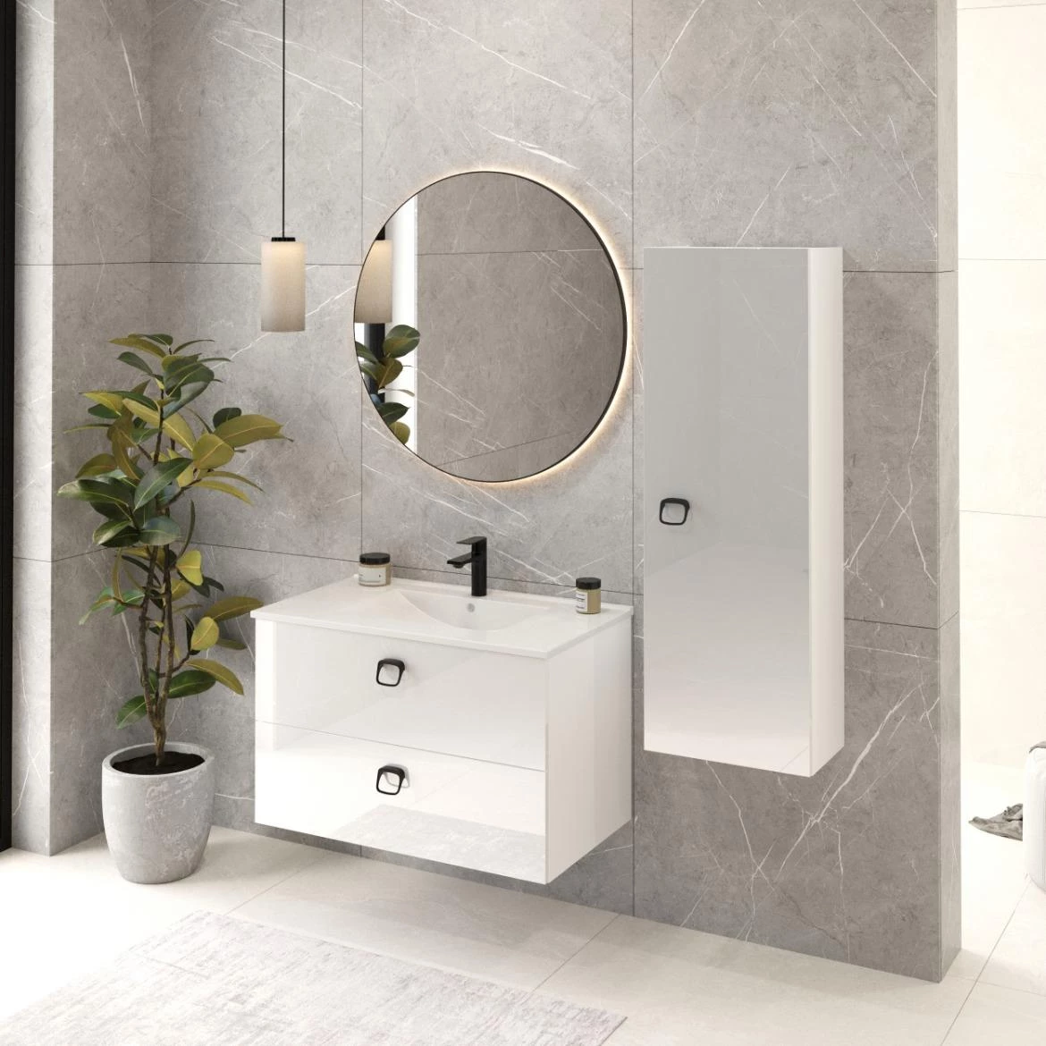 Teone 70 2S kupatilska baza sa umivaonikom 70x46x50 cm bela