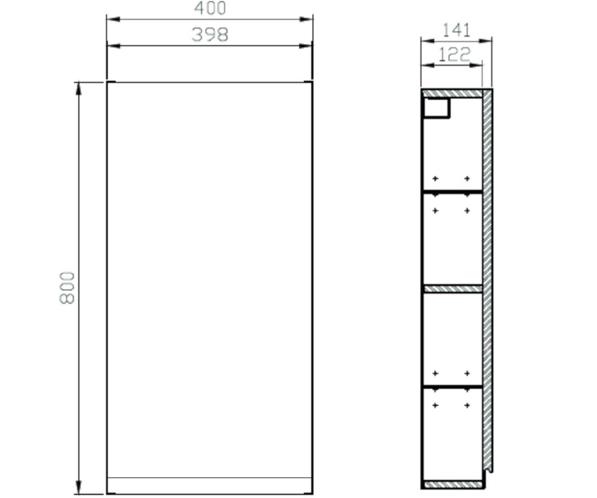 Moduo 40 kupatilski ormar 40x14,1x80 cm sivi