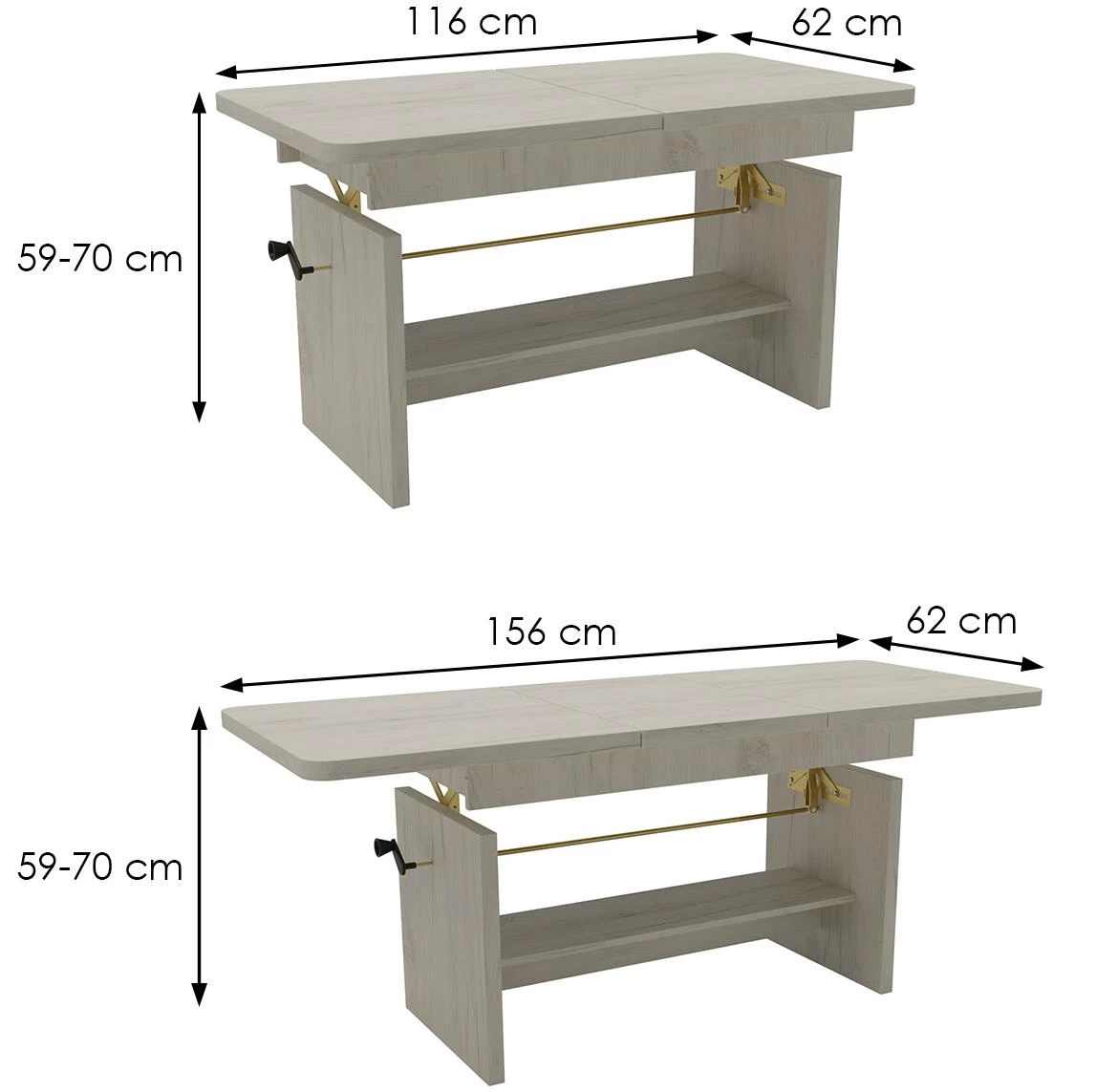 Janek stocic 156x62x70 cm beli
