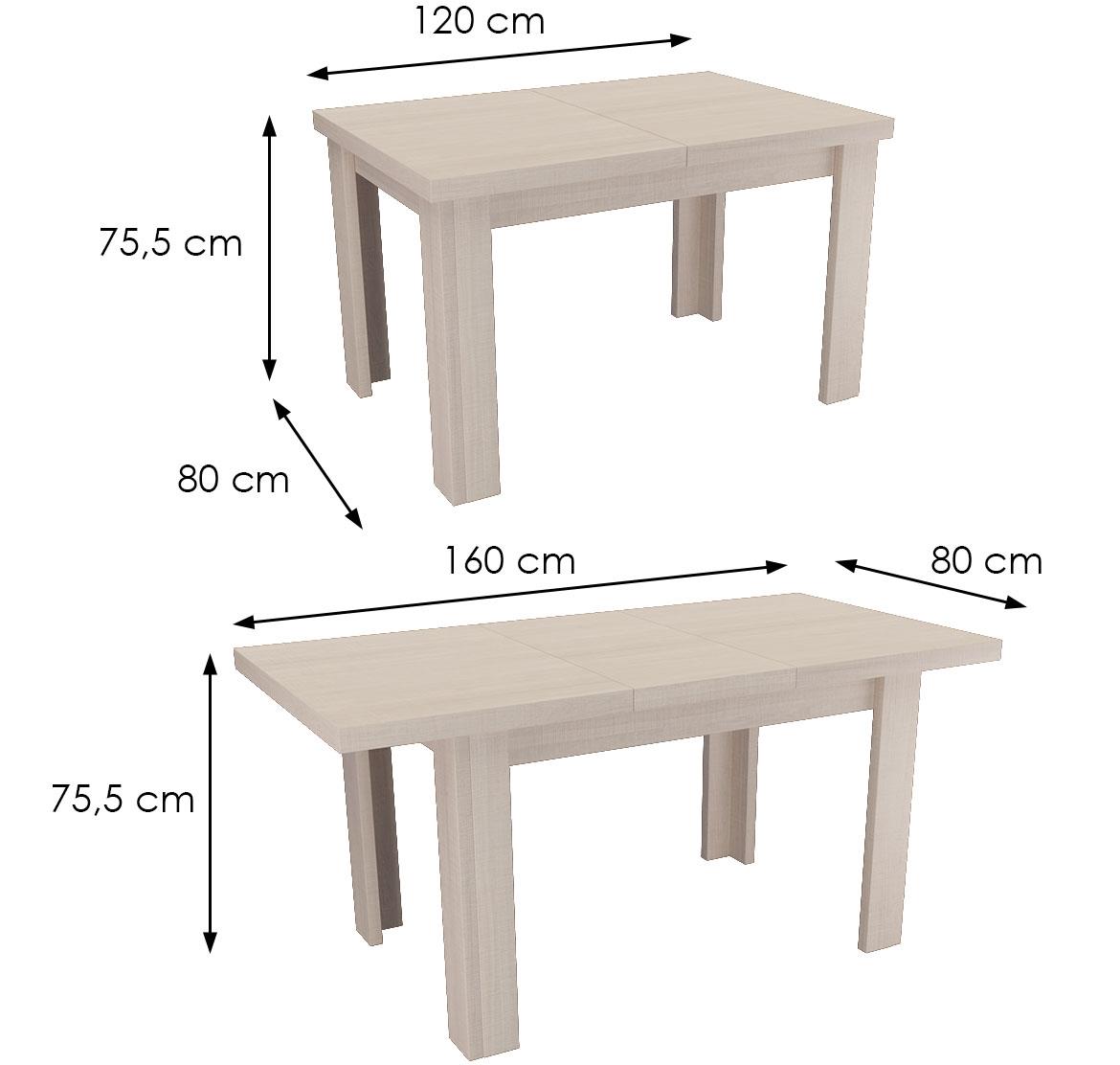 Mali sto 120(160)x80x74 cm santana hrast