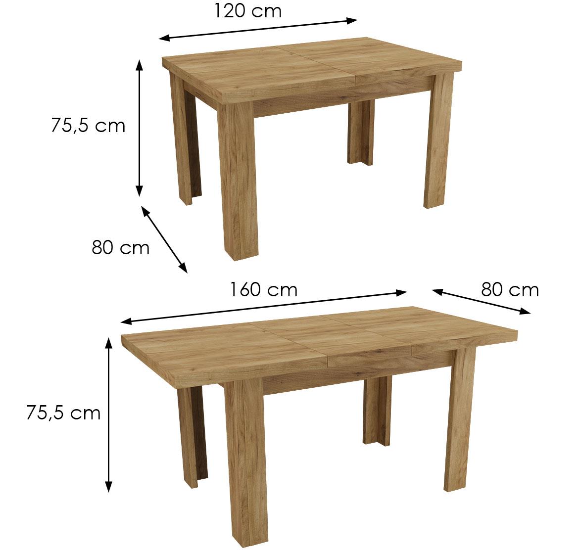 Natural sto 120/160x80x75,5 cm natur