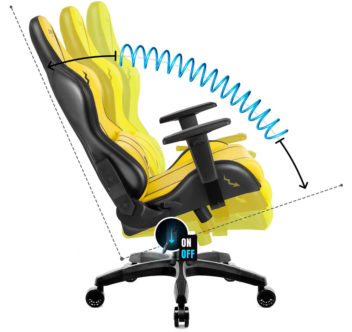 Diablo X-One 2.0 elektricna kancelarijska stolica 68x51x124 cm crno žuta