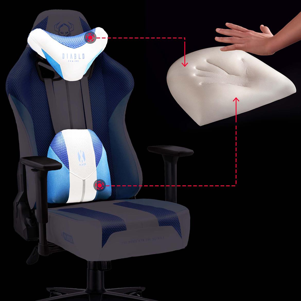 Diablo X-Player 2.0 kancelarijska stolica 68x53x124 cm belo plava