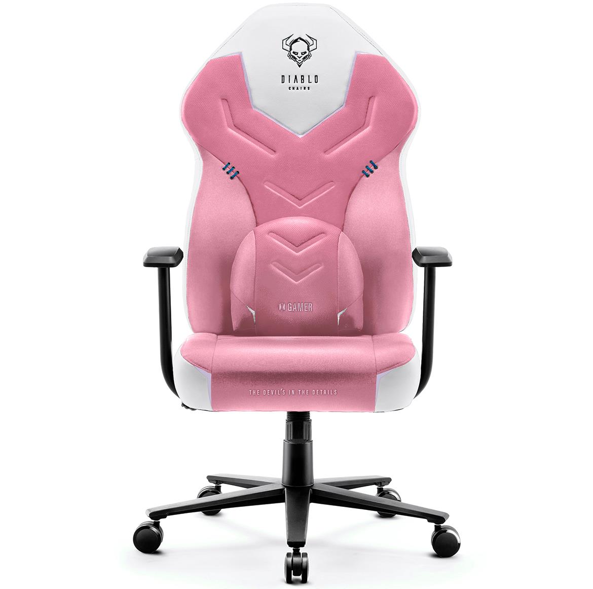Diablo X-Gamer 2.0 kancelarijska stolica 68,5x56x118 cm crno bijelo roze