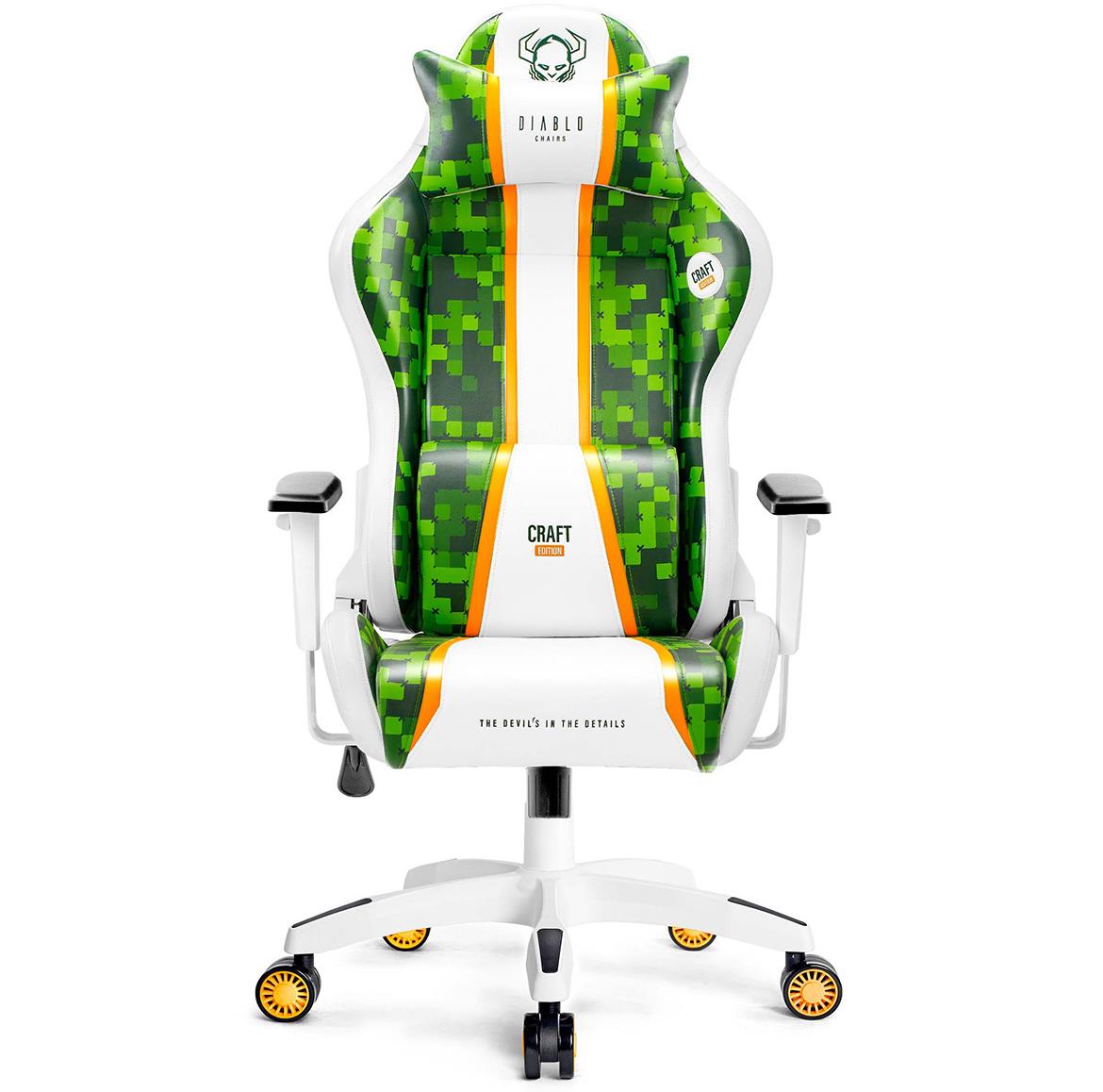 King Diablo X-One 2.0 kancelarijska stolica 72x54x134 cm belo zelena