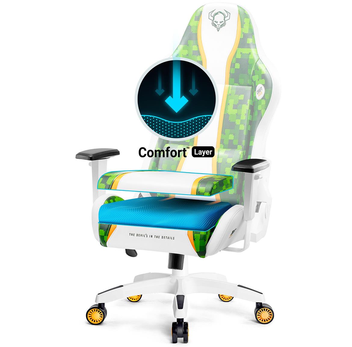 King Diablo X-One 2.0 kancelarijska stolica 72x54x134 cm belo zelena