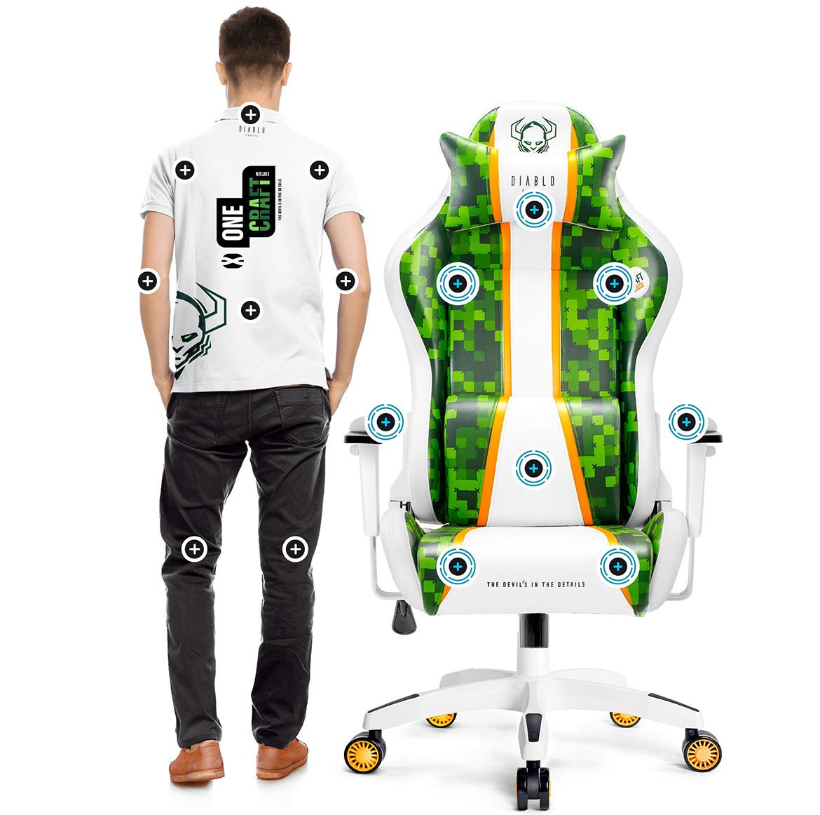 Diablo X-One 2.0 kancelarijska stolica 68x51x124 cm belo zelena