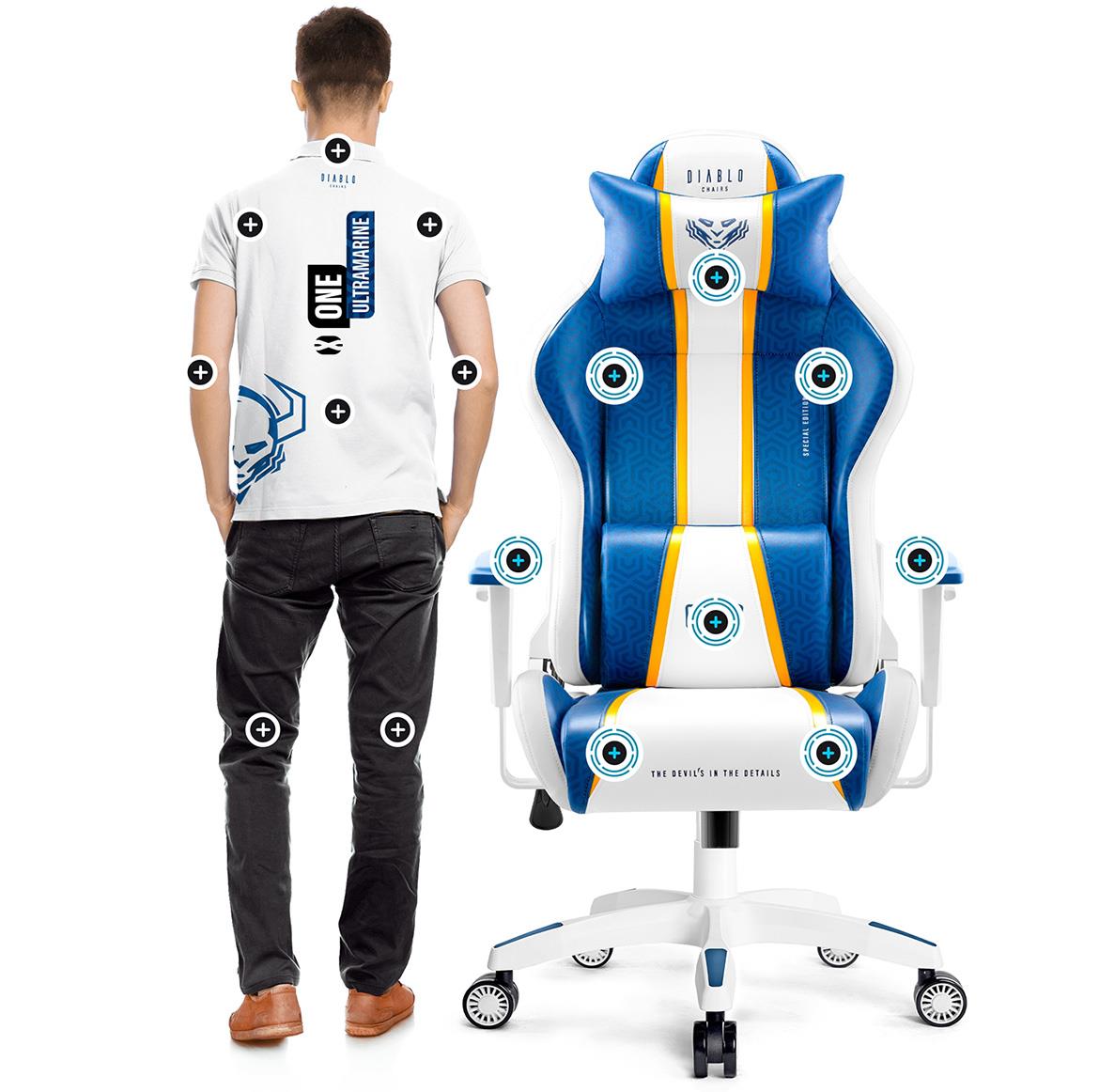 Diablo X-One 2.0 kancelarijska stolica 68x51x124 cm belo plava