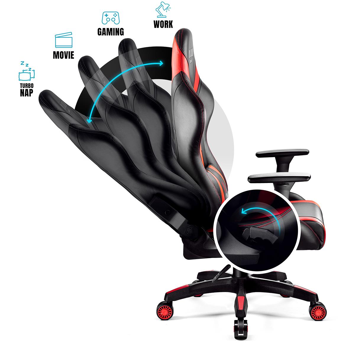 King Diablo X-Horn 2.0 kancelarijska stolica 73x59x133 cm crno crvena