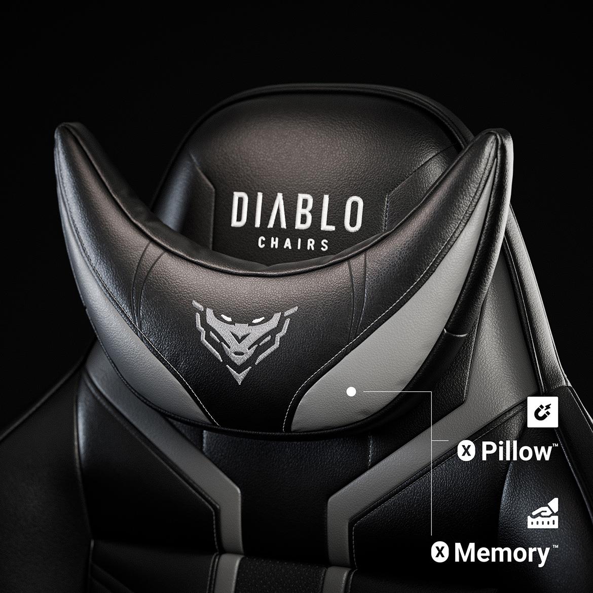 Diablo X-Ray 2.0 kancelarijska stolica 73x57x135 cm crno siva