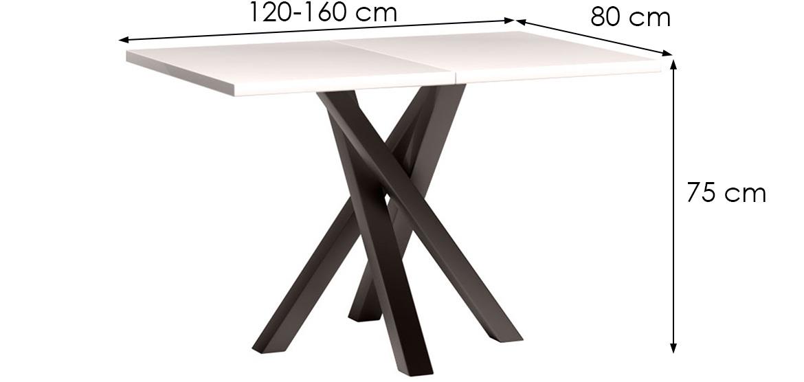 Cali sto 120x80x75 cm alpsko bela