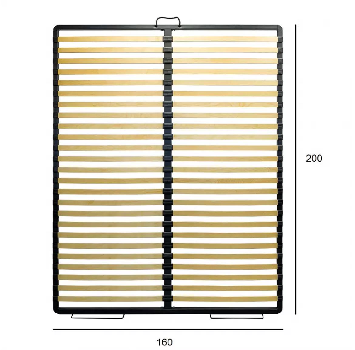 Baltic podnica sa metalnim okvirom 160x200x4 cm natur/crna