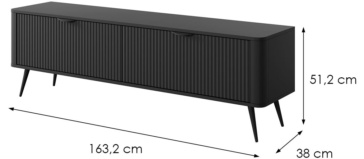 Lante F TV komoda 2 vrata 163,2x38x51,2 cm crni